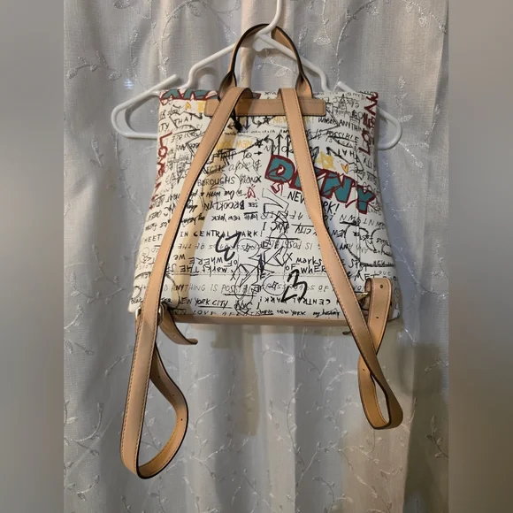 DKNY Urban Graffiti Backpack with Red and Black Accents - Picture 3 of 6